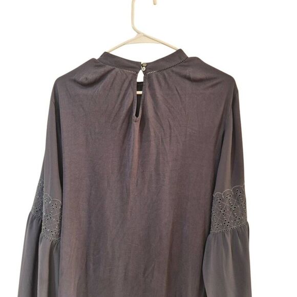 Loft Women's Gray Poly Long Sleeve Blouse - Picture 6 of 11